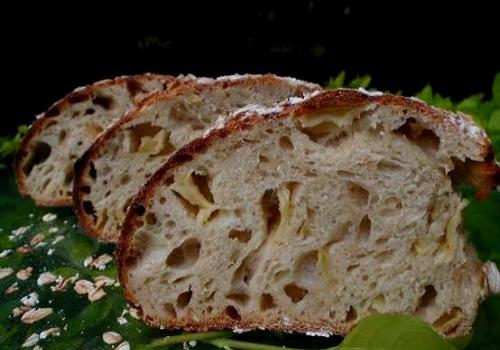 (3a) crumb of Triple Apple Custard Sourdough