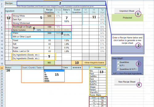 Phil Adams' Bread Recipe Spreadsheet