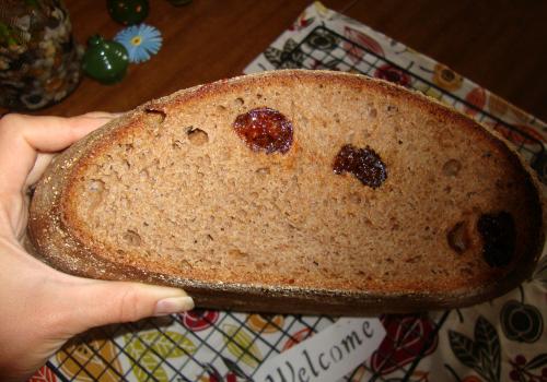 Whole Grain Miche with Prunes