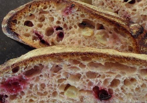 (45a) crumb of Pain au Levain with  Fresh Grapes and Cherries