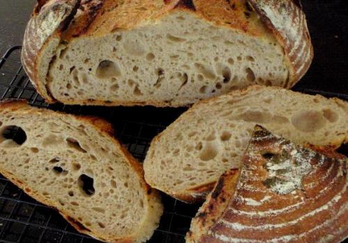 (60a) crumb of T80 Miche with Garlic and Continental Parsley