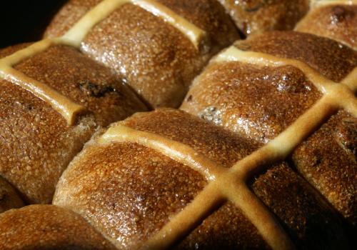 vegan sourdough hot cross buns